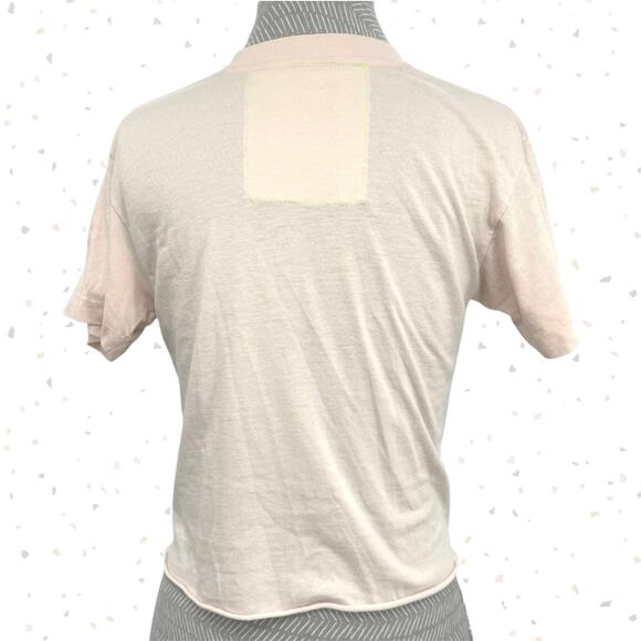 Aviator Nation Almond Bolt Fade Boyfriend Tee Ombre Pink Purple Crop Top Size XS - Picture 2 of 7